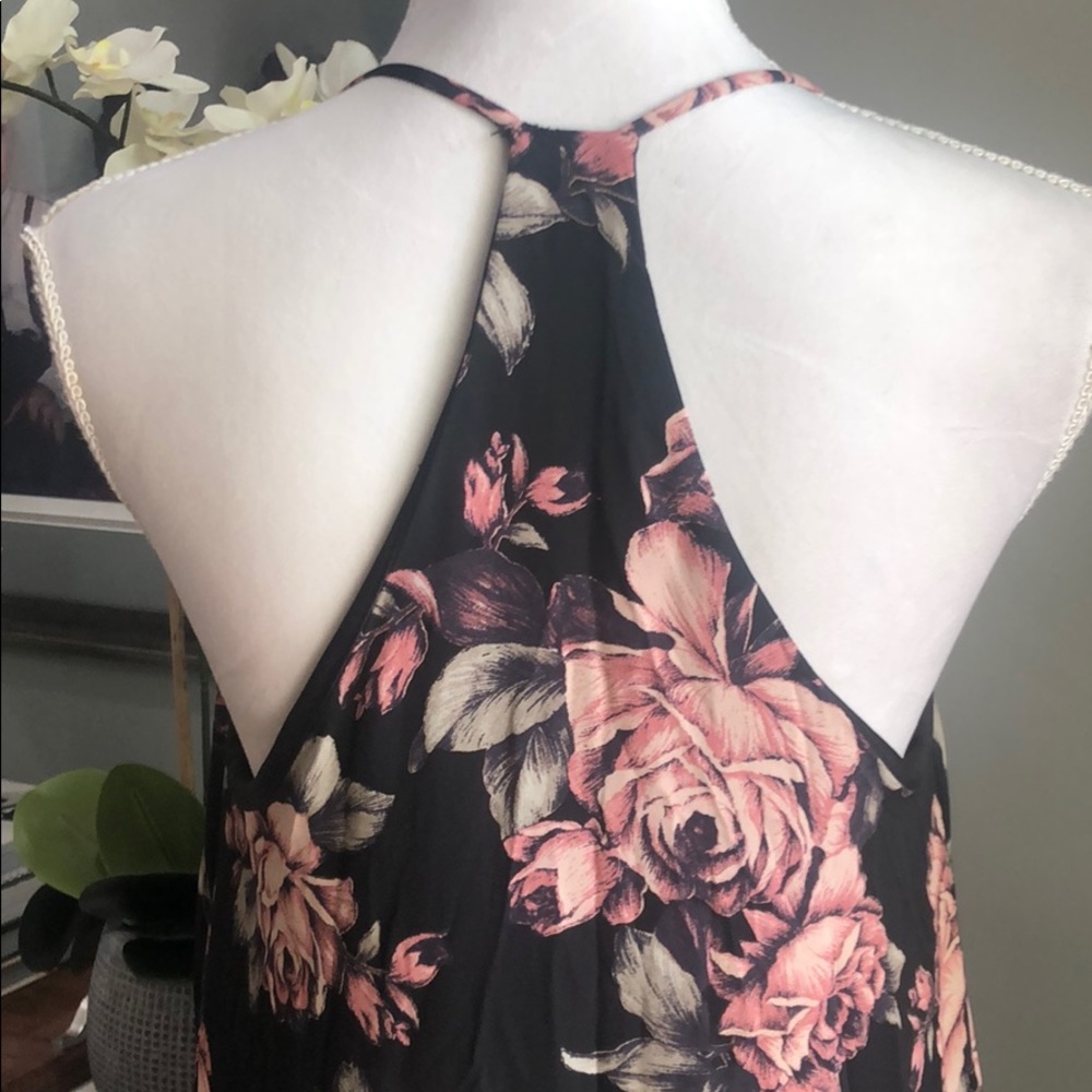(Sold) Leith Nordstrom Black Rose Sleeveless Maxi - Picture 7 of 8